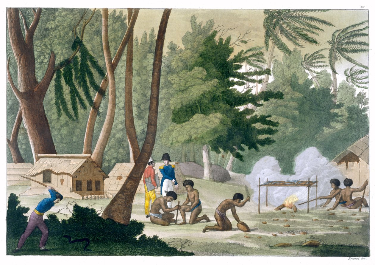 „Kmen Papu na ostrově Rawak“, c1820-1839 od G Bramati