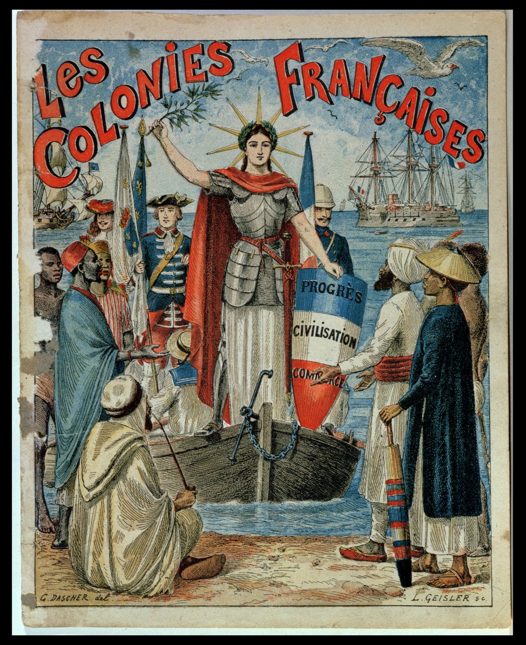 Francouzské kolonie, obálka sešitu s ilustracemi G. Daschera od G. Dascher