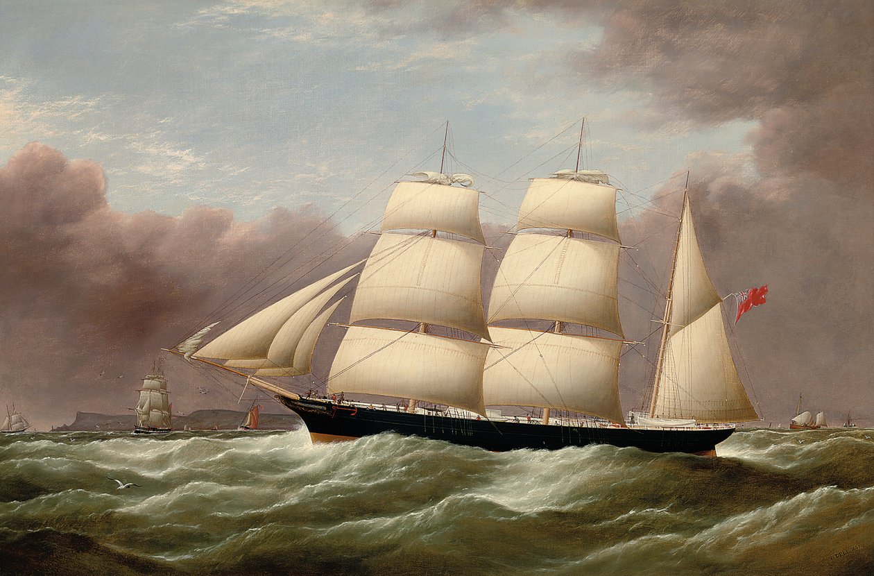 Barque Alfred Hawley u Skerries na cestě do Liverpoolu, 1860 od G. Dell