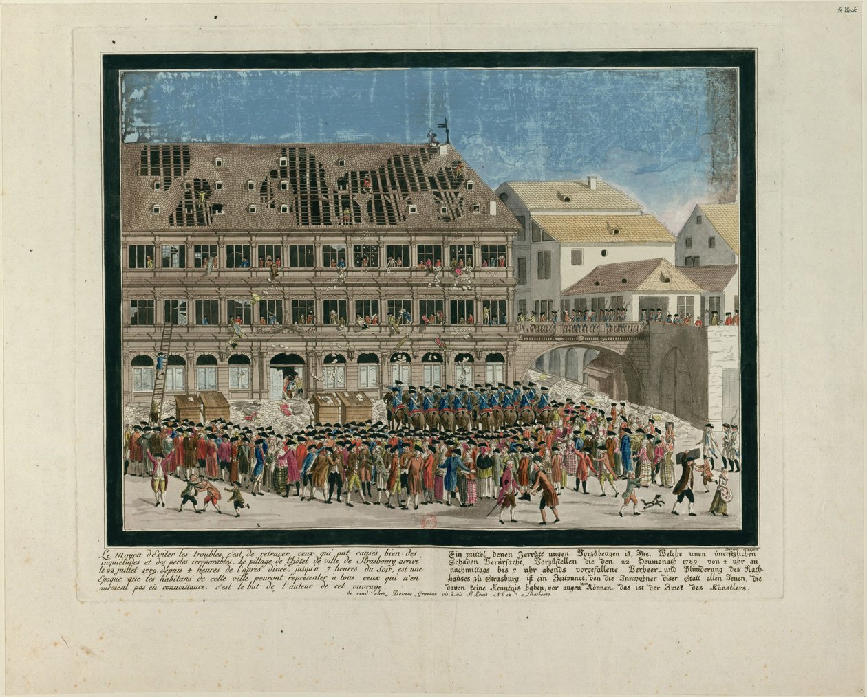 Den 21. července 1789. Útok na štrasburskou radnici 21. července 1789, c. 1790. od G. Devere