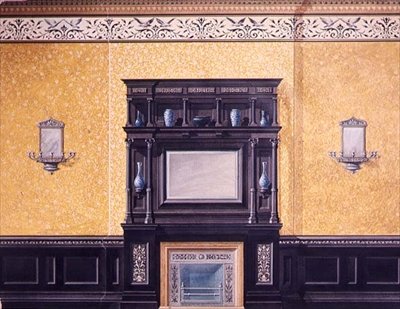 Návrh předního obývacího pokoje, Grosvenor Crescent č. 1, Londýn, cca 1850 od G. Hutchinson