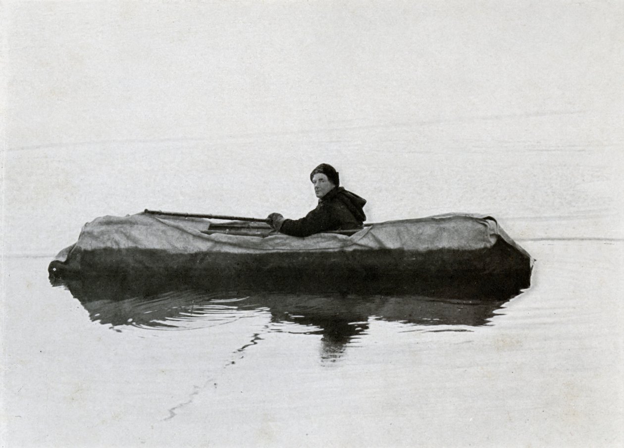 Campbell na kajaku, 1911, 1913 od G. Murray Levick