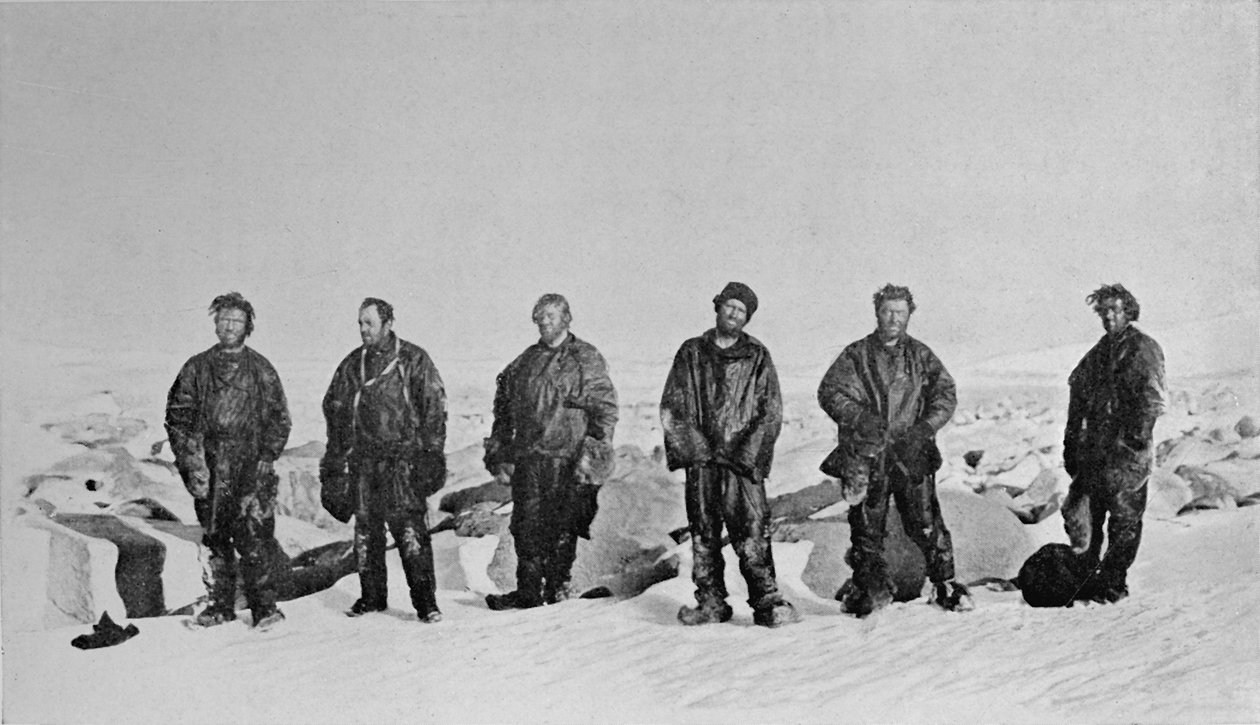 Skupina po zimě v iglú, 1912, 1913 od G. Murray Levick