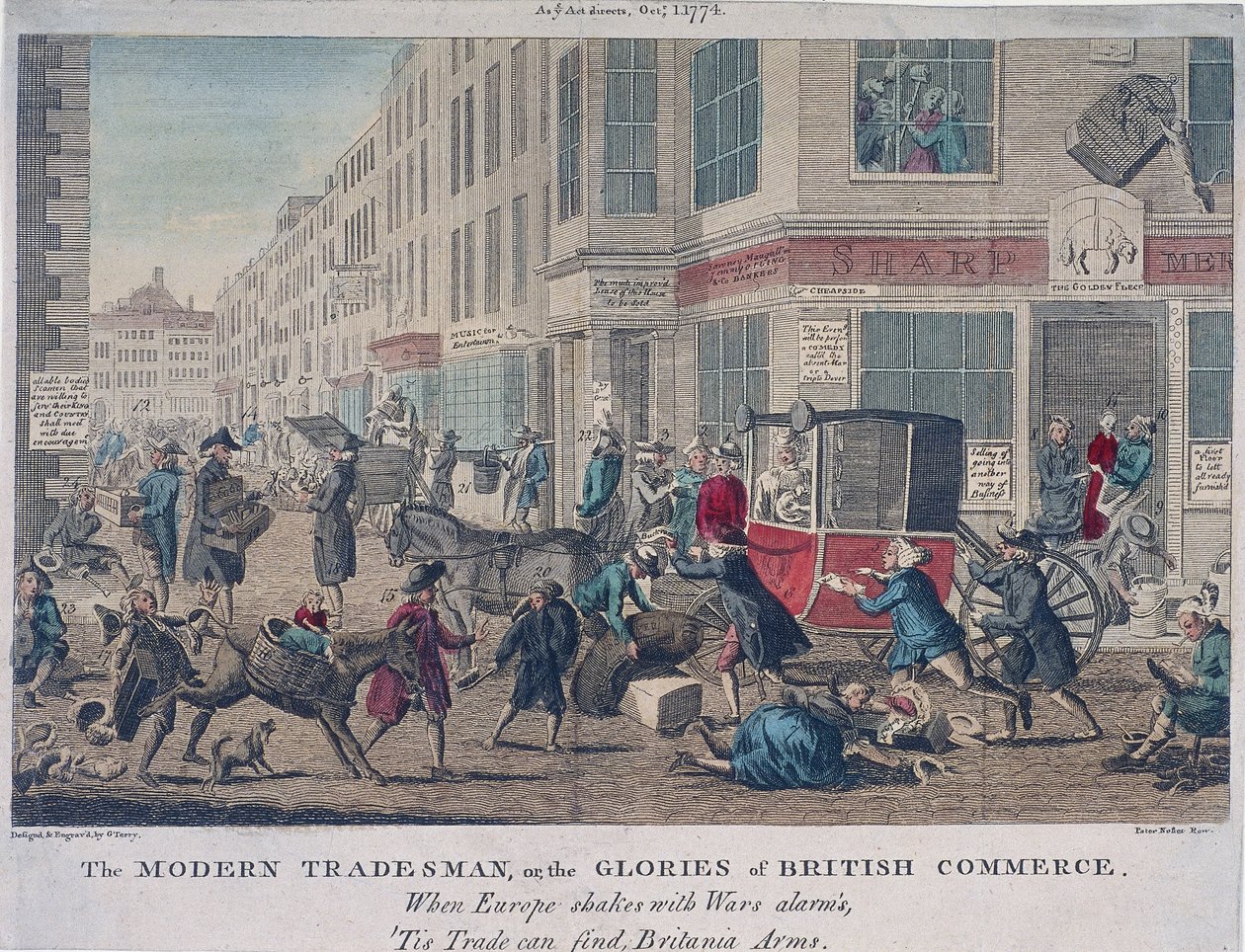 „Moderní obchodník, aneb sláva britského obchodu“, 1774 od G Terry