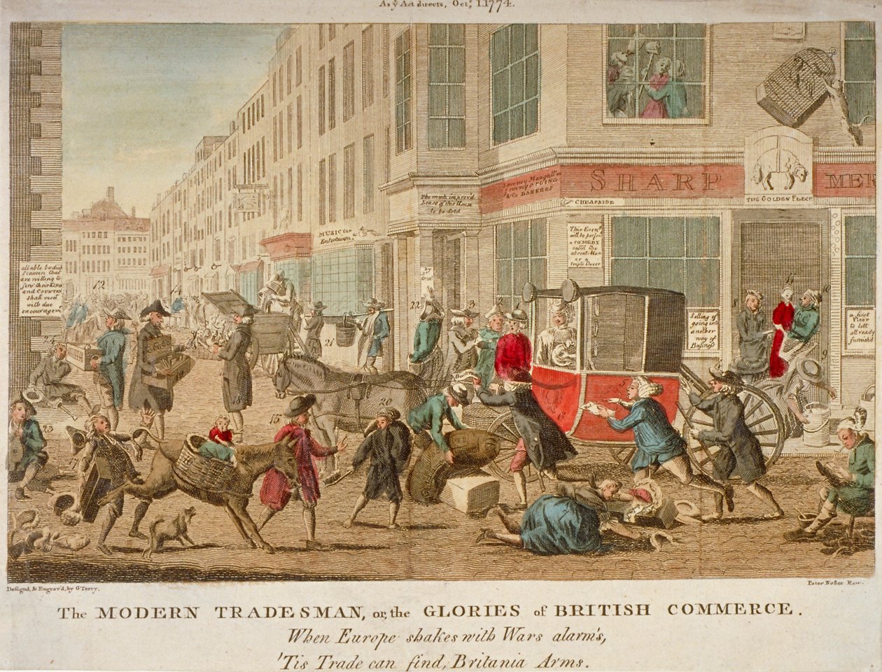 „Moderní obchodník, aneb sláva britského obchodu“, 1774 od G Terry