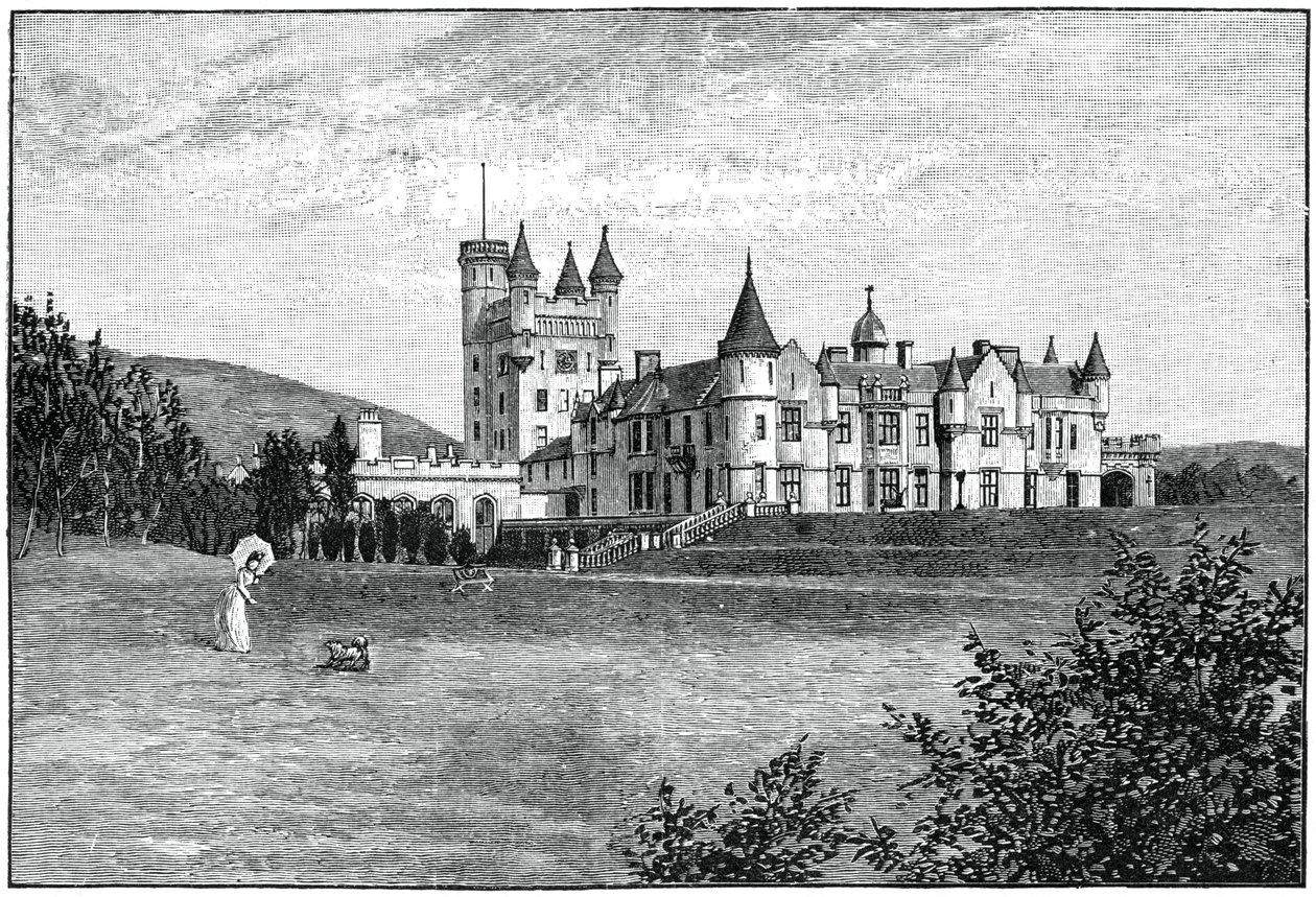Hrad Balmoral ze severozápadu, Aberdeenshire, Skotsko, 1900. od G. W. Wilson and Company
