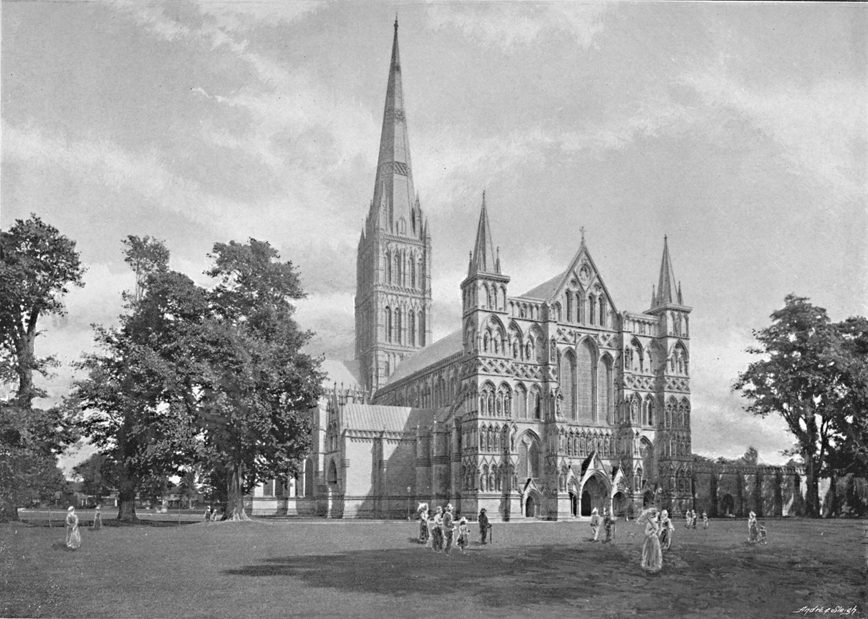 Katedrála v Salisbury: Západní fronta, c1896 od G. W. Wilson and Company