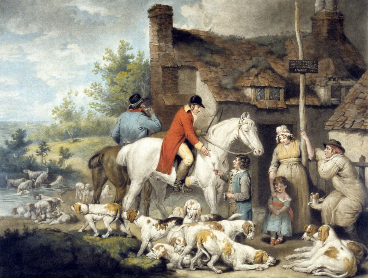 Outside a Country Alehouse, vyryto Williamem Wardem od G. and Ward J. Morland
