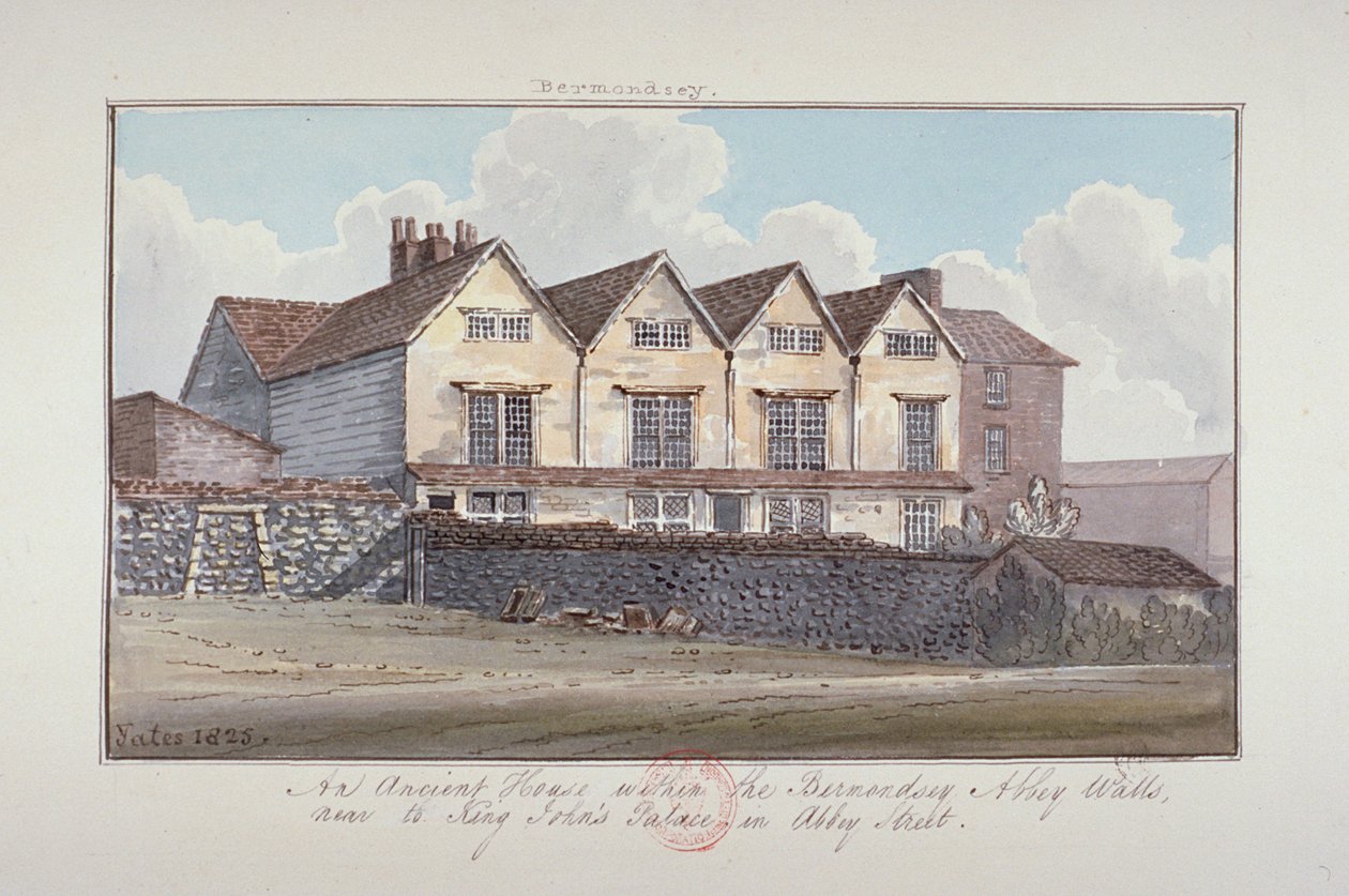Abbey of St Saviour, Bermondsey, Londýn, 1825 od G Yates