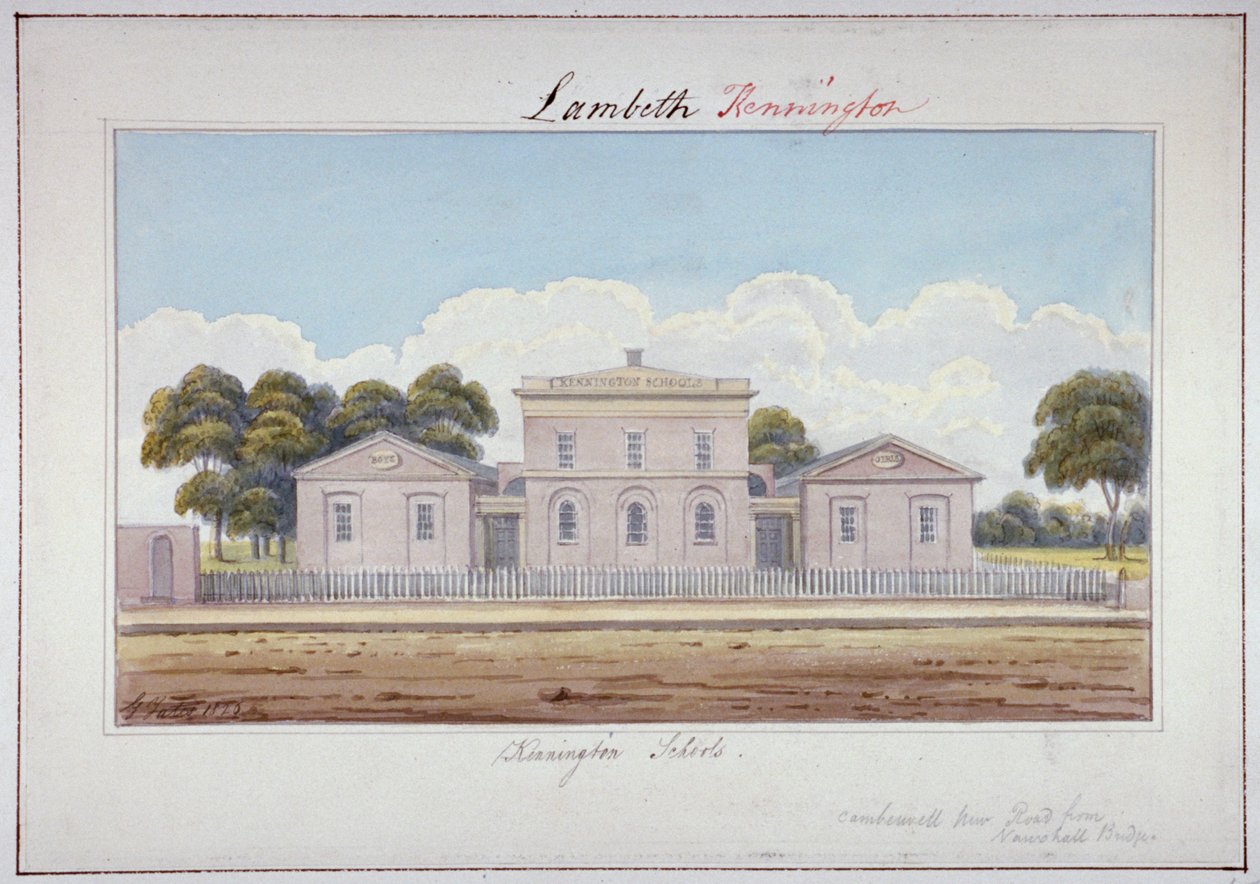 Kennington Schools, Camberwell New Road, Lambeth, Londýn, 1826 od G Yates