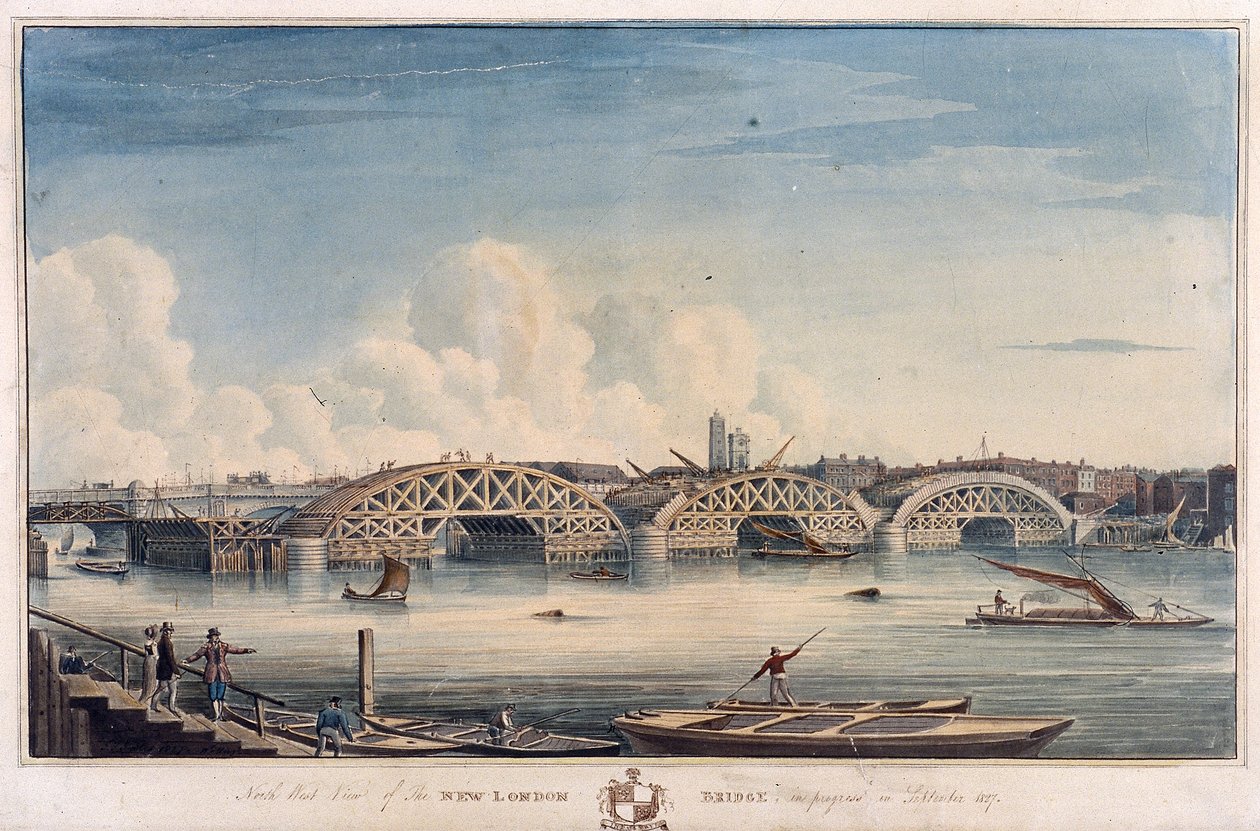 New London Bridge, Londýn, 1827 od G Yates