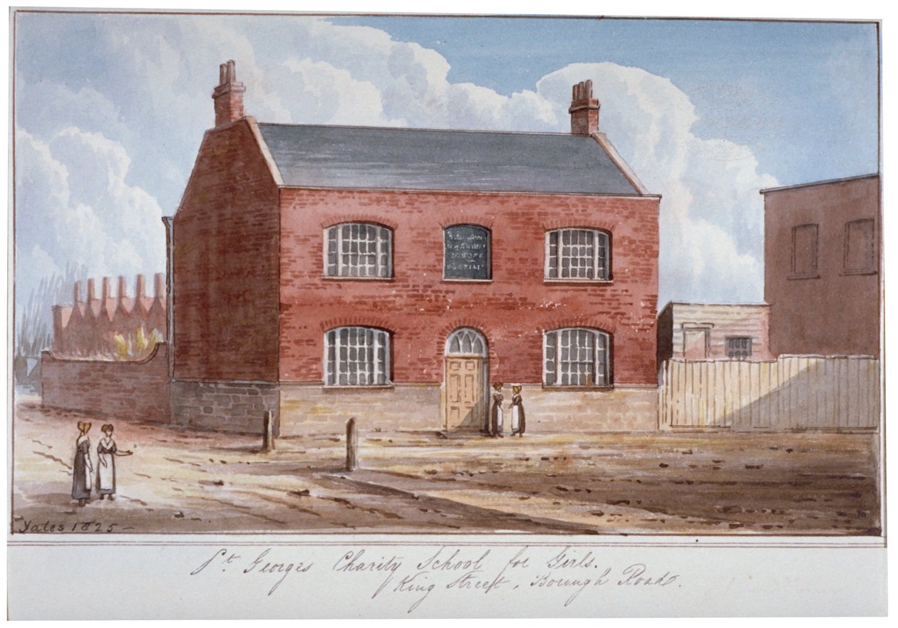 Dívčí charitativní škola svatého Jiří, King Street, Southwark, Londýn, 1825 od G Yates