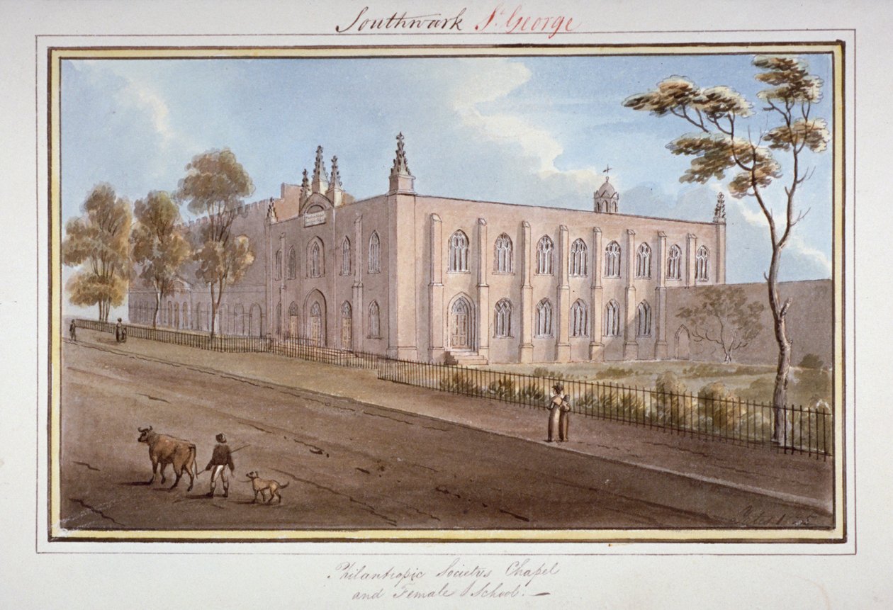 The Philanthropic Society Institution, Southwark, Londýn, 1825 od G Yates