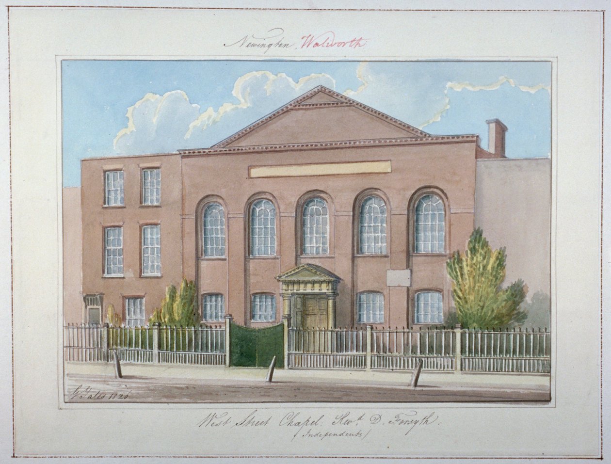 West Street Independent Chapel, Southwark, Londýn, 1826 od G Yates
