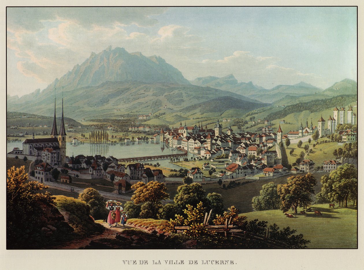 Pohled na město Lucerne od Gabriel Ludwig Lori