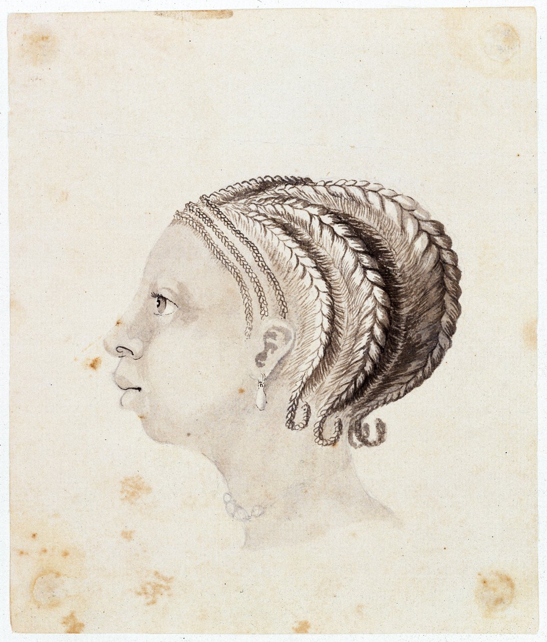 Hlava západoafrické ženy, asi 1775 (akvarel) od Gabriel Bray