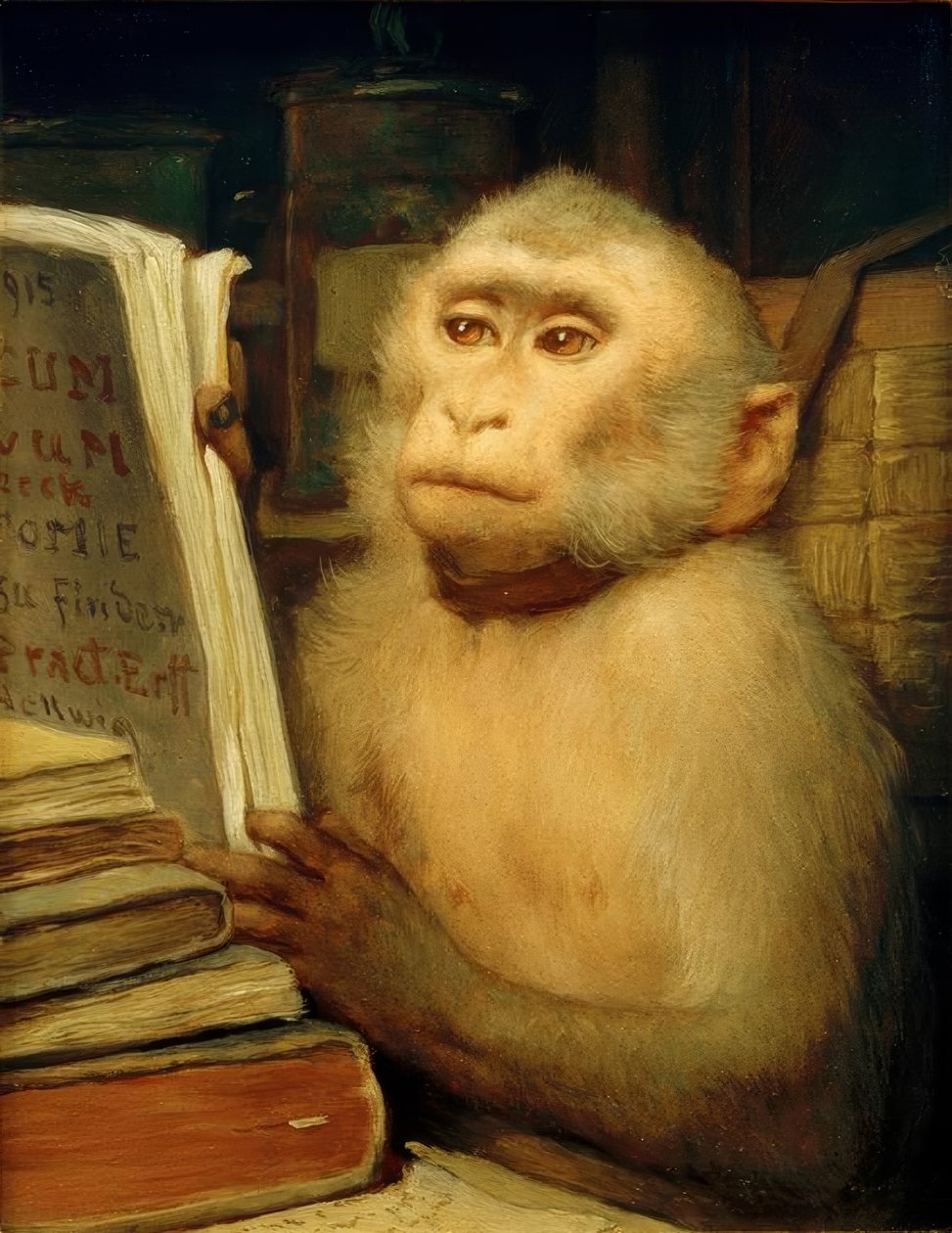 G. v. Max, čtoucí opice od Gabriel Cornelius Ritter von Max