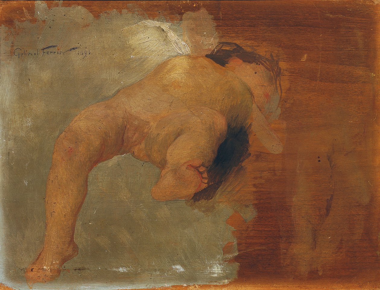 Ležící Putto od Gabriel Ferrier