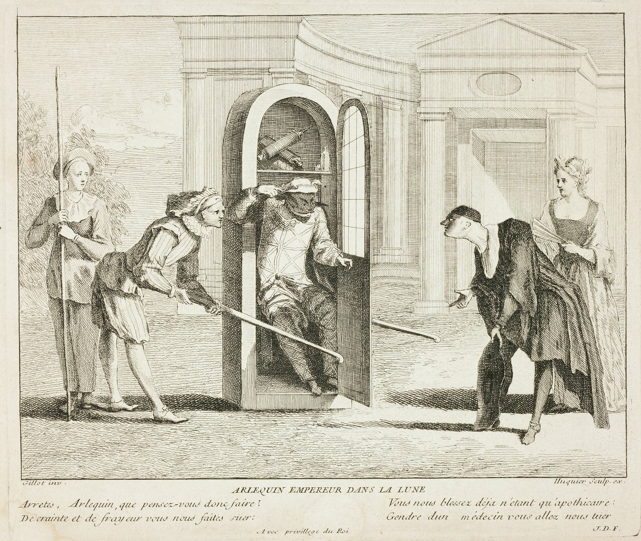 Talíř z knihy Livre de Scènes Comiques od Gabriel Huquier