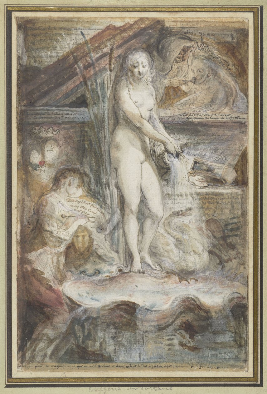 Alegorie Voltairovy smrti od Gabriel Jacques de Saint Aubin