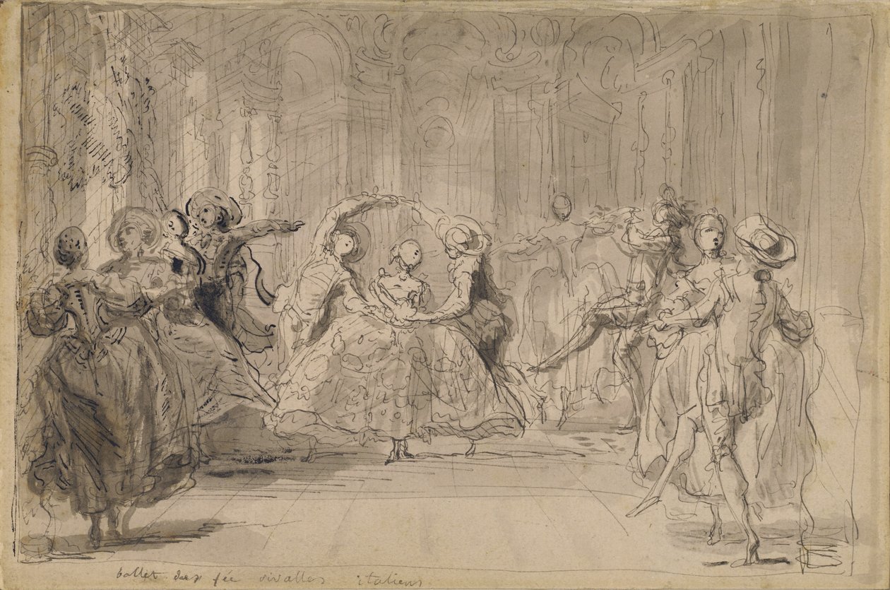Balet z "The Rival Fairies" od Gabriel Jacques de Saint Aubin
