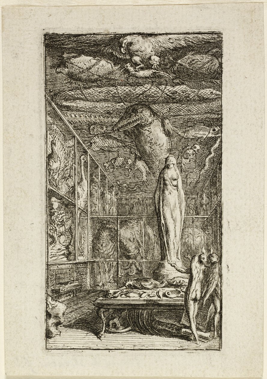 Frontispis pro Almanach Historico-Physique od Gabriel Jacques de Saint Aubin