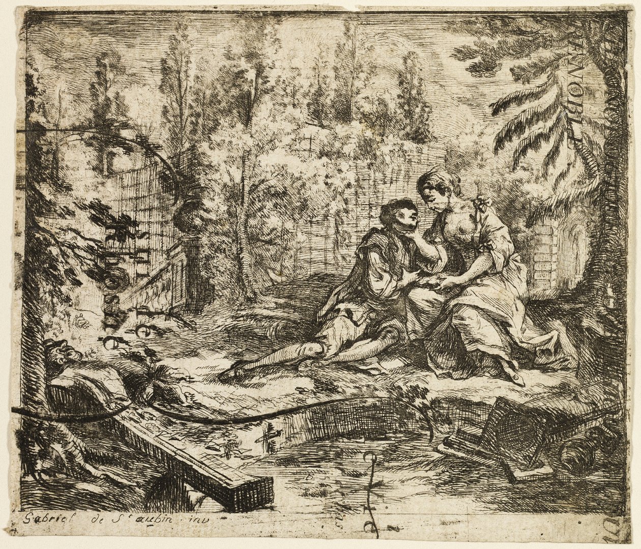 Galantní rozhovor od Gabriel Jacques de Saint Aubin