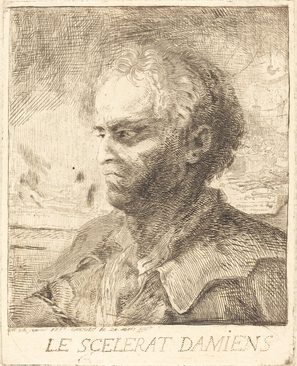 Damiens je zločinec od Gabriel Jacques de Saint Aubin