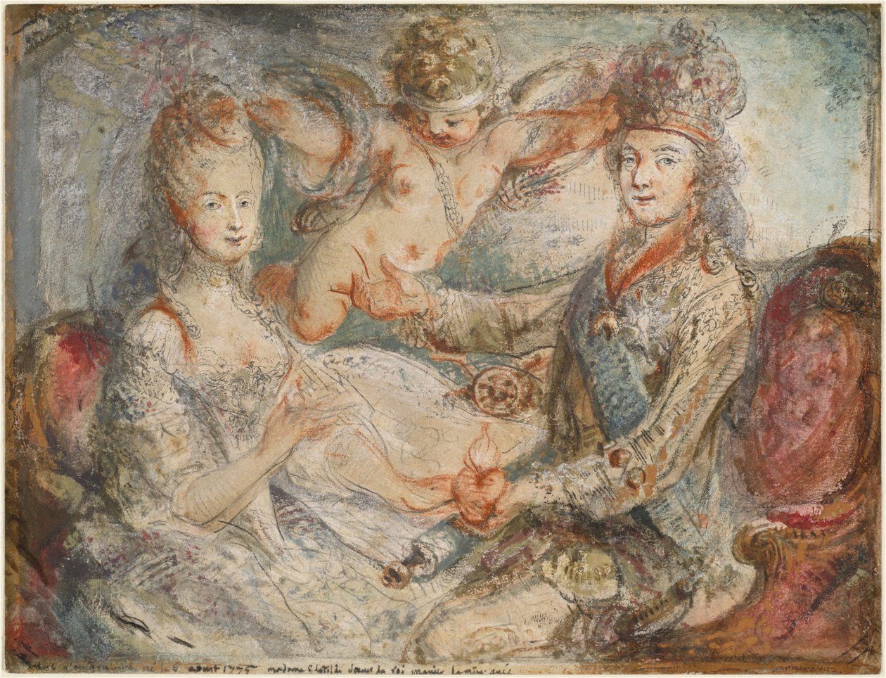 Ludvík XVI. a Marie-Antoinetta korunovaná láskou od Gabriel Jacques de Saint Aubin