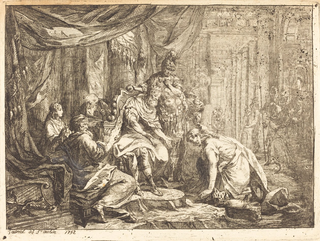 Smíření Absolona a Davida od Gabriel Jacques de Saint Aubin