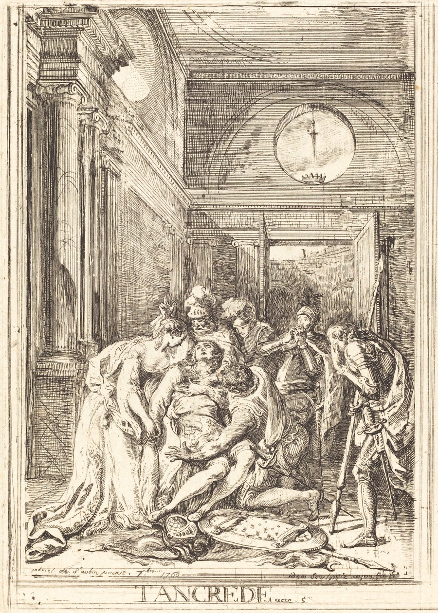 Smrt Tancreda [vlevo] od Gabriel Jacques de Saint Aubin