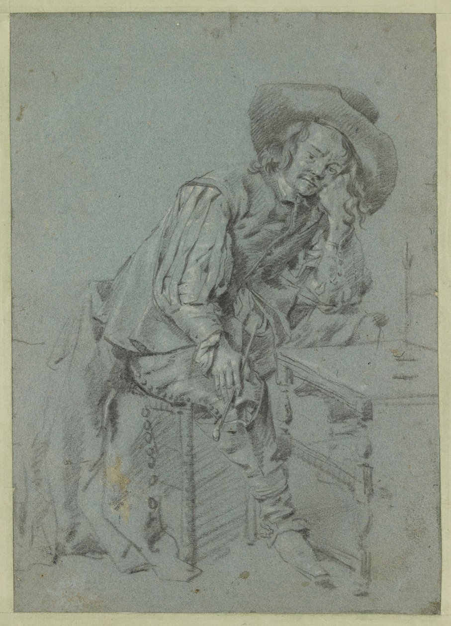 Sedící muž s dýmkou od Gabriel Metsu