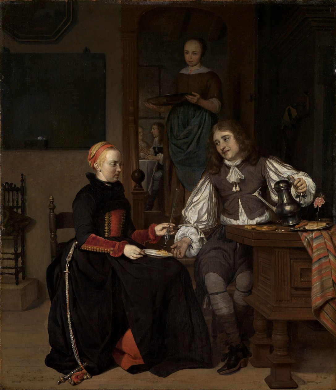 Mladý pár při snídani od Gabriel Metsu