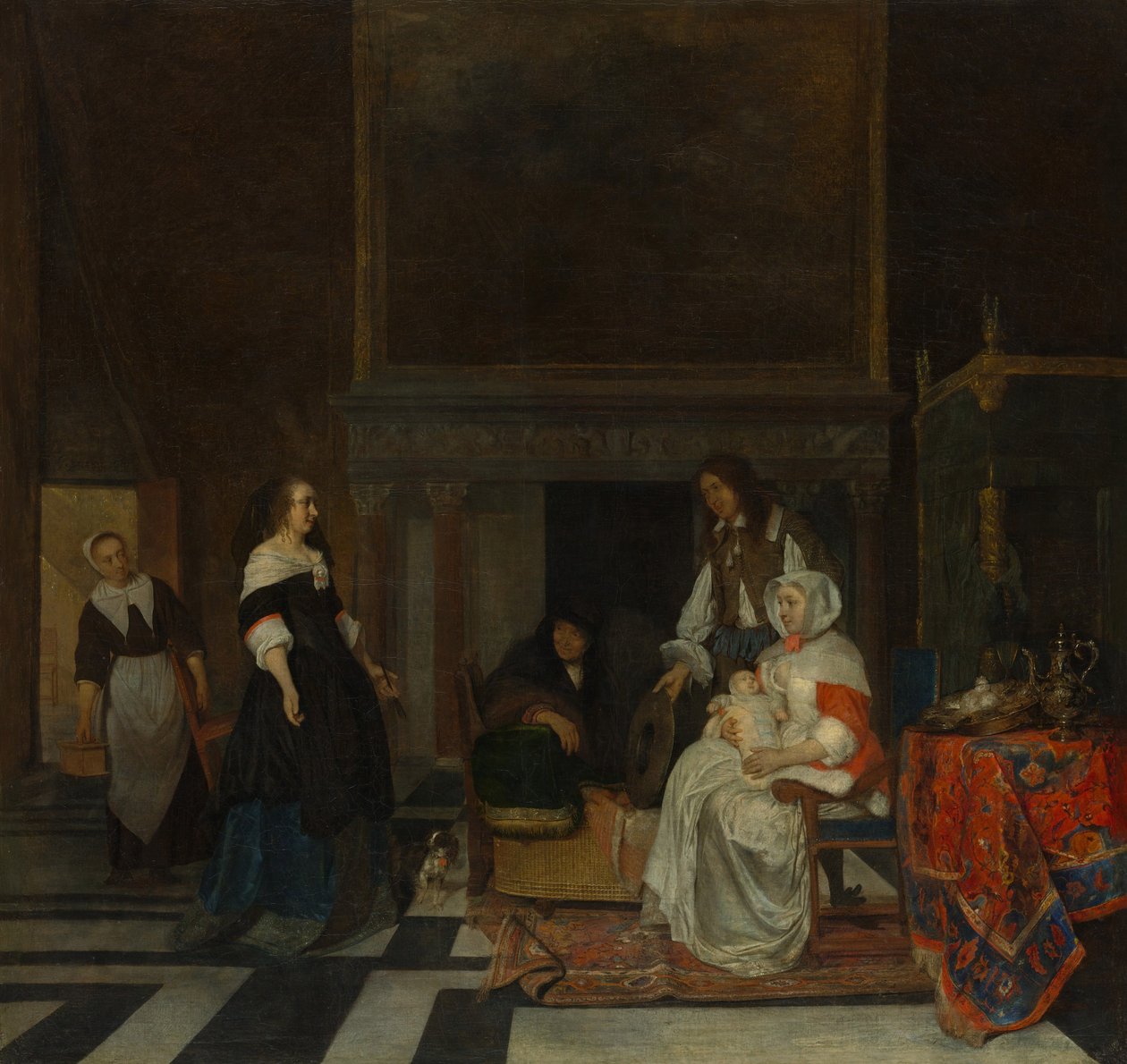 Návštěva v jeslích od Gabriel Metsu