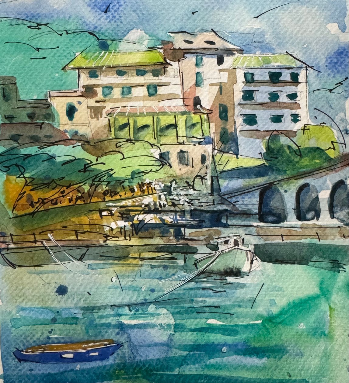 Studie Capri, 2024 (akvarel na papíře) od Gabriel Palma
