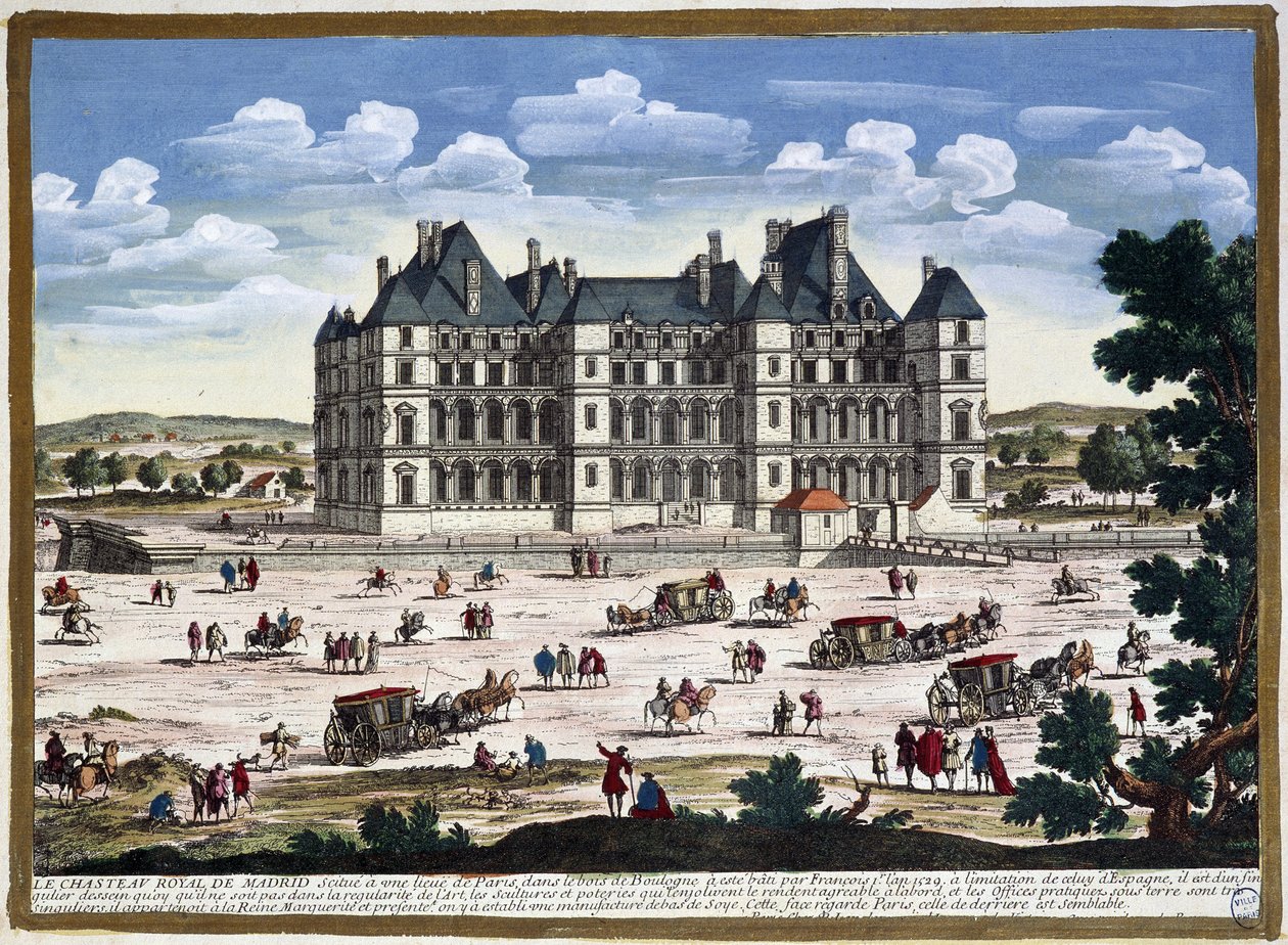 Chateau de Madrid v okolí Paříže, od Perelle od Gabriel Perelle