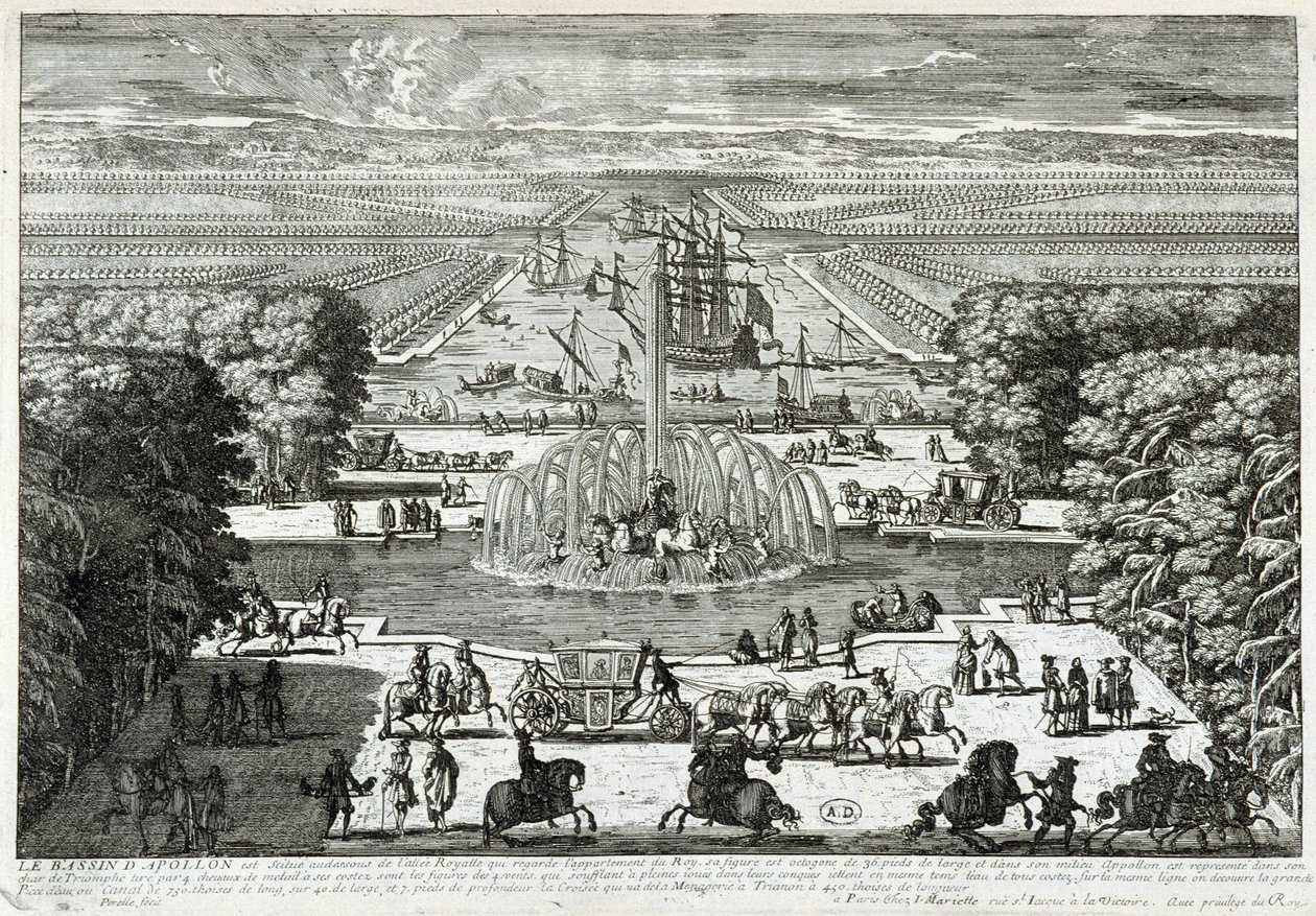 Povodí Apollo v zahradách zámku ve Versailles - od Perelle, konec 17. od Gabriel Perelle