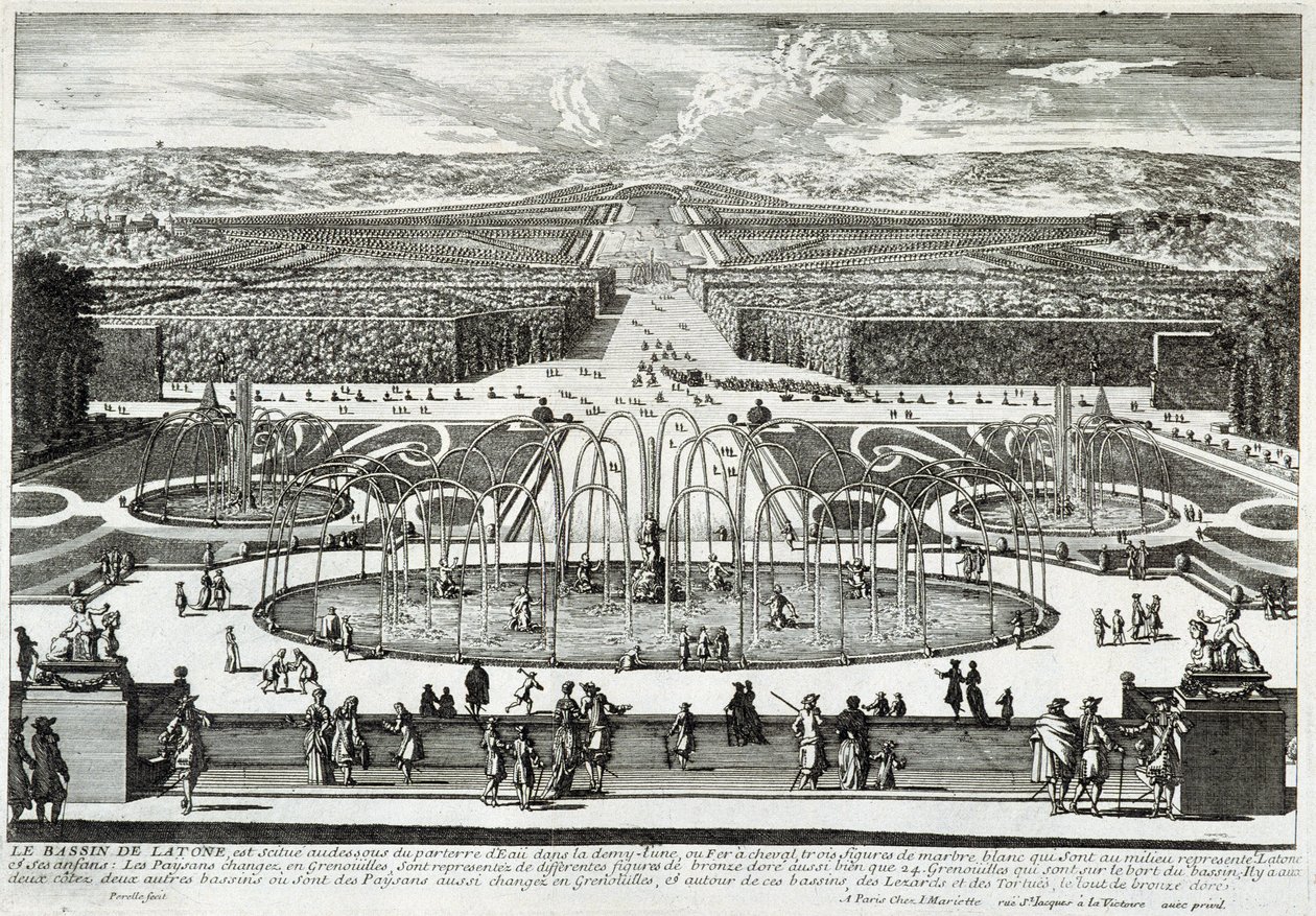 Povodí Latona v zahradách zámku ve Versailles - od Perelle, konec 17. od Gabriel Perelle