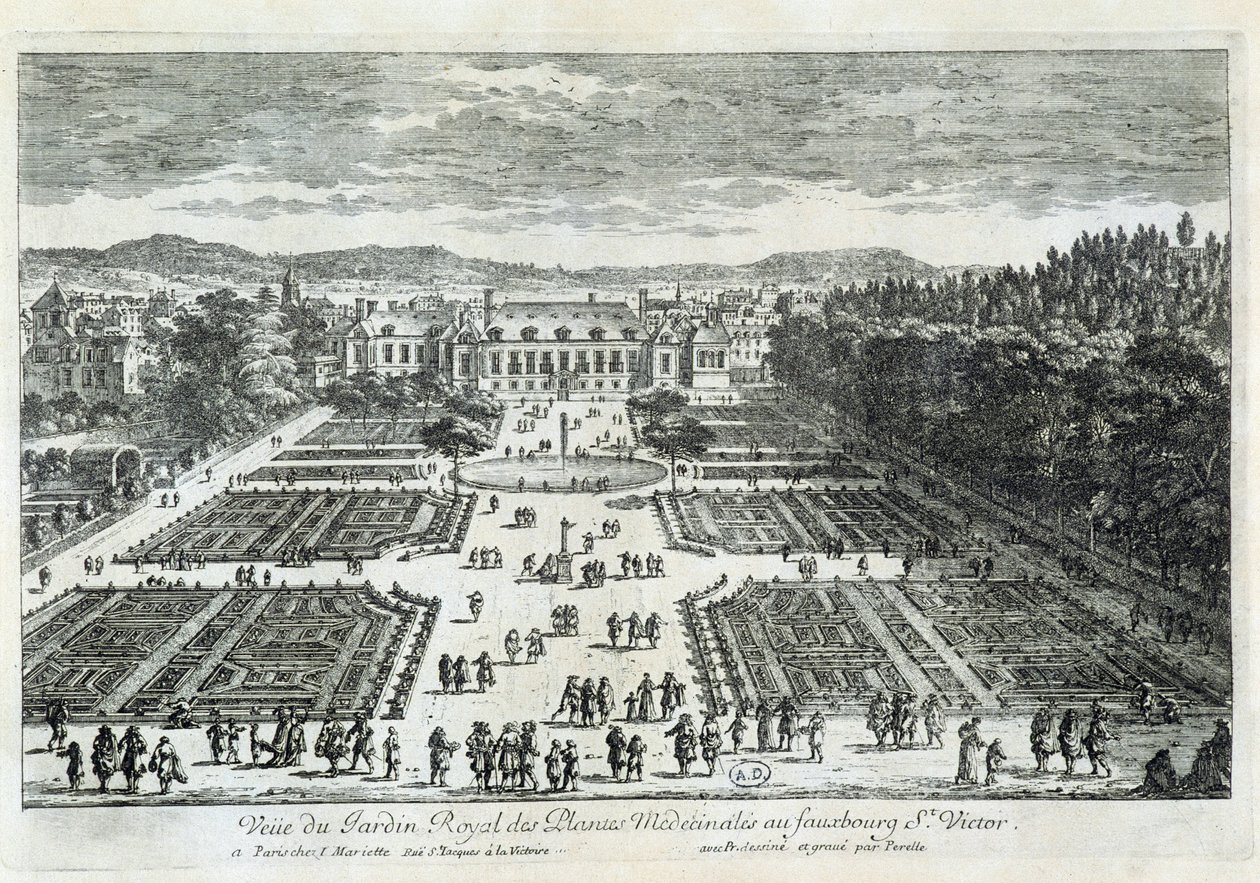 Pohled na Jardin des Plantes v 17. století od Perelle od Gabriel Perelle
