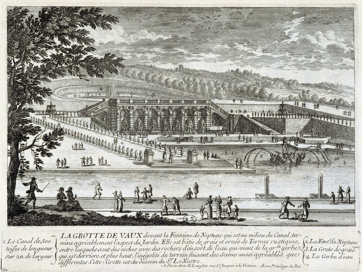 Pohled na jeskyni Vaux Le Vicomte (Vaux-Le-Vicomte) - od Perelle, konec 17. století od Gabriel Perelle