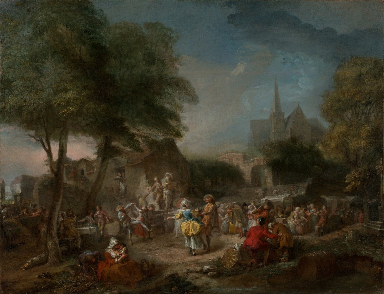 Venkovský tanec, asi 1760-1762 (olej na plátně) od Gabriel de Saint-Aubin