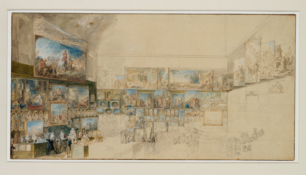 Pohled na salon z roku 1765 ... od Gabriel de Saint-Aubin