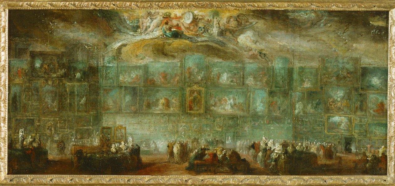 Pohled na Louvre ... od Gabriel de Saint-Aubin