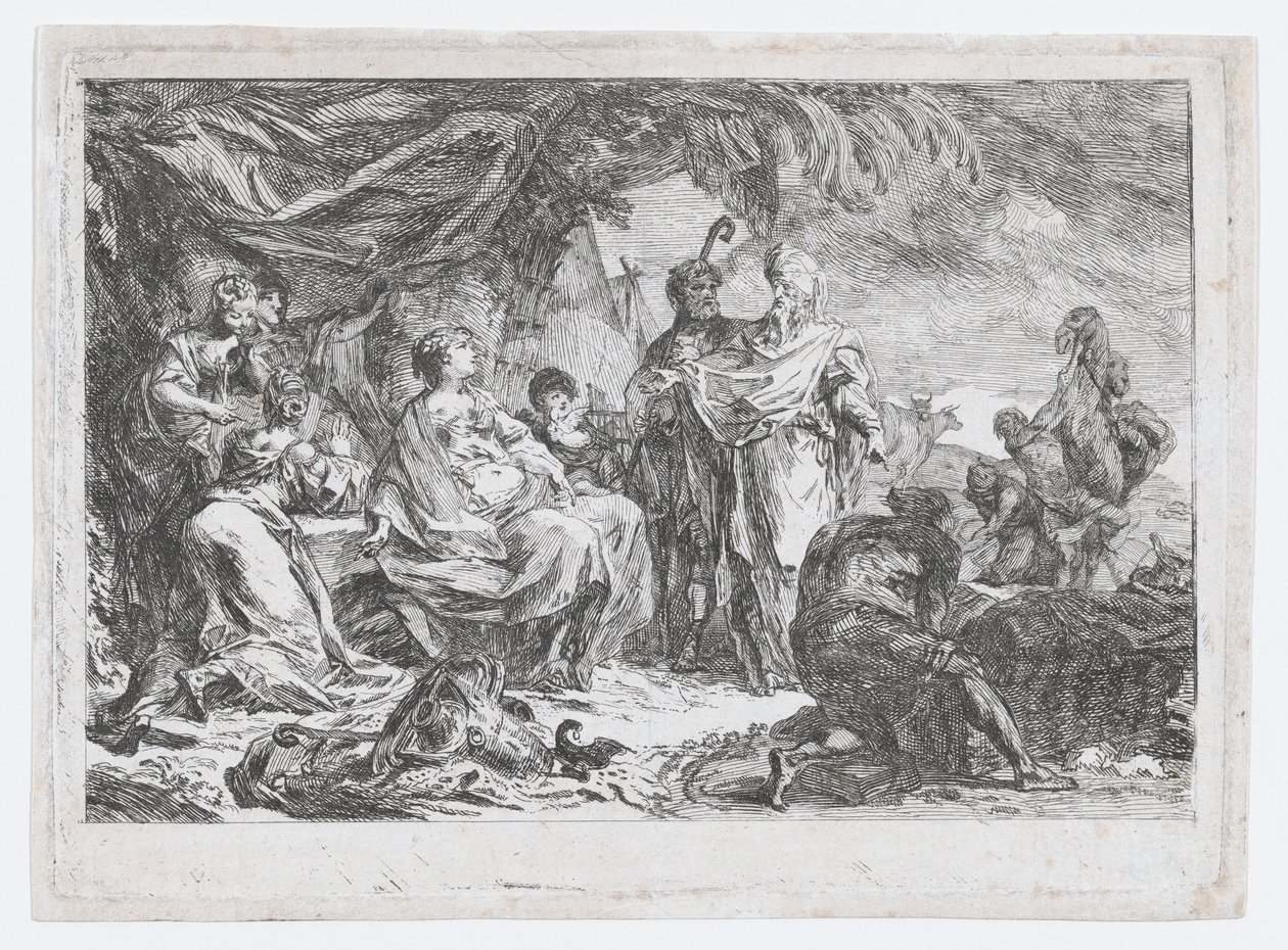 Laban hledá bohy své domácnosti, ca. 1753. od Gabriel de Saint Aubin