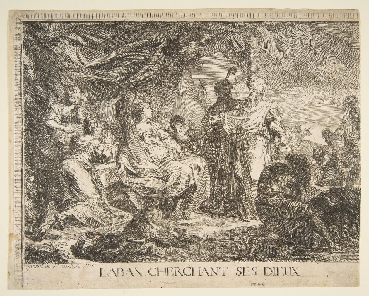 Laban hledá své bohy, 1753. od Gabriel de Saint Aubin