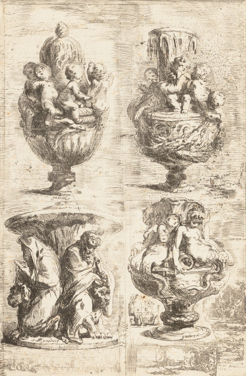 Čtyři vázy, 1754. od Gabriel de Saint Aubin