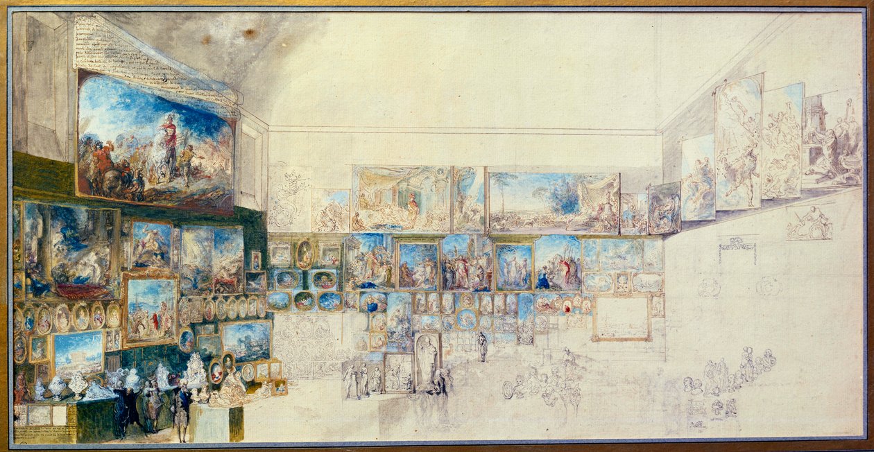 Salon z roku 1767. Kresba Gabriel De Saint Aubin (1724 - 1780) od Gabriel de Saint Aubin