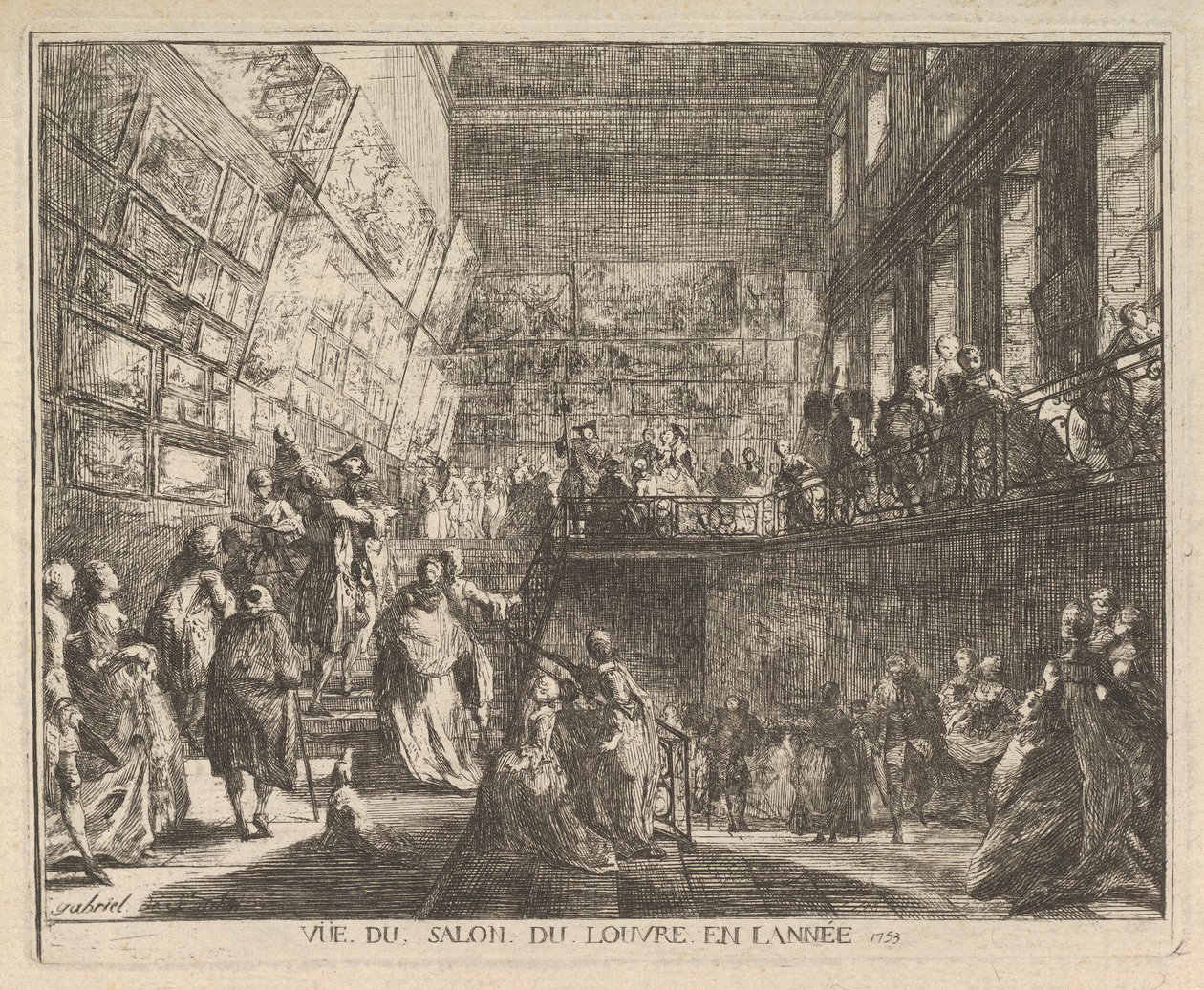 Pohled na Salon du Louvre v roce 1753, 1753. od Gabriel de Saint Aubin