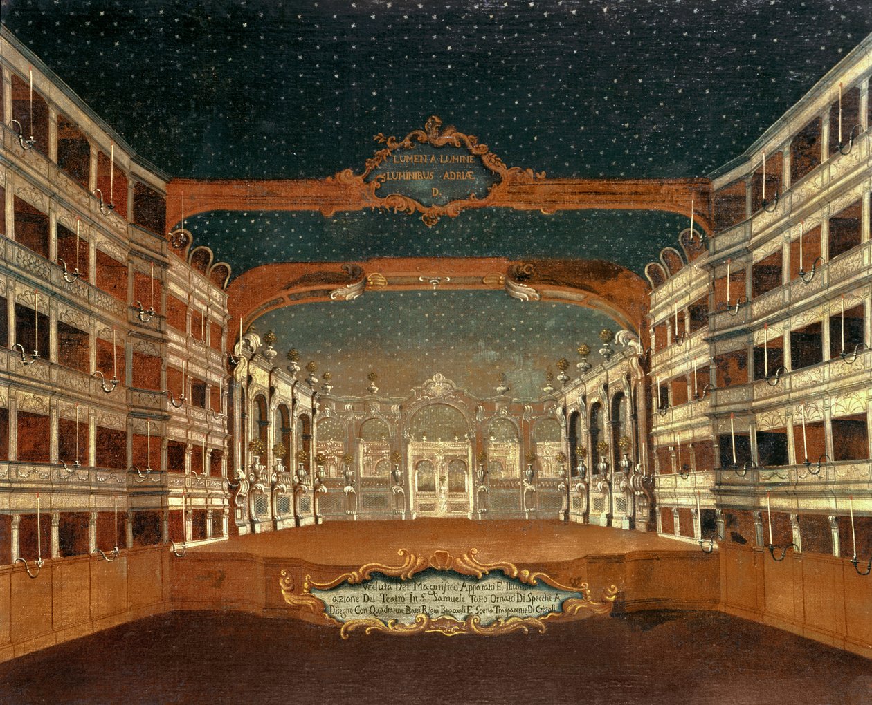 Interiér divadla San Samuele, Benátky od Gabriele Bella