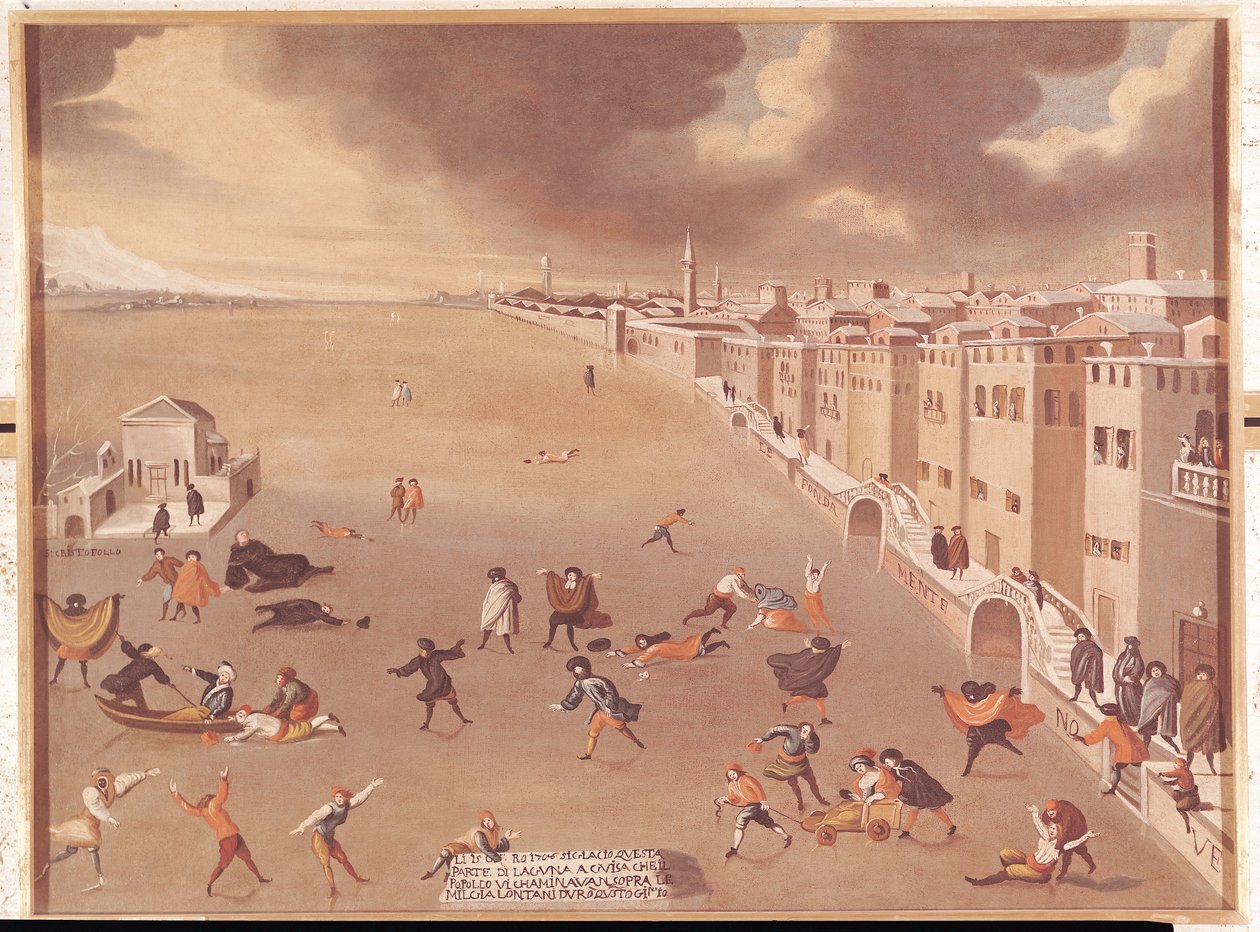 Zamrzlá laguna v roce 1708 od Gabriele Bella